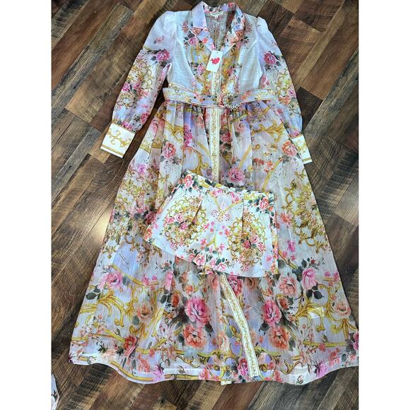 L'Atiste By Amy Bohemian Bliss Paisley Print Two Piece Dress Floral Garden Sz M - Picture 2 of 4